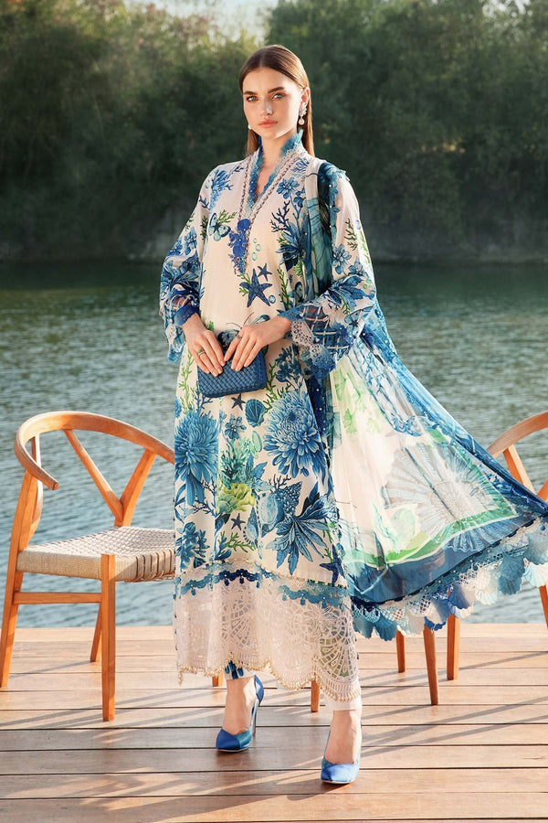 Maria B | M Prints 25 | MPT-2510-B by Maria B - Designer Dress - Type: Ladies Clothes - Available at Libayah - 100% Original