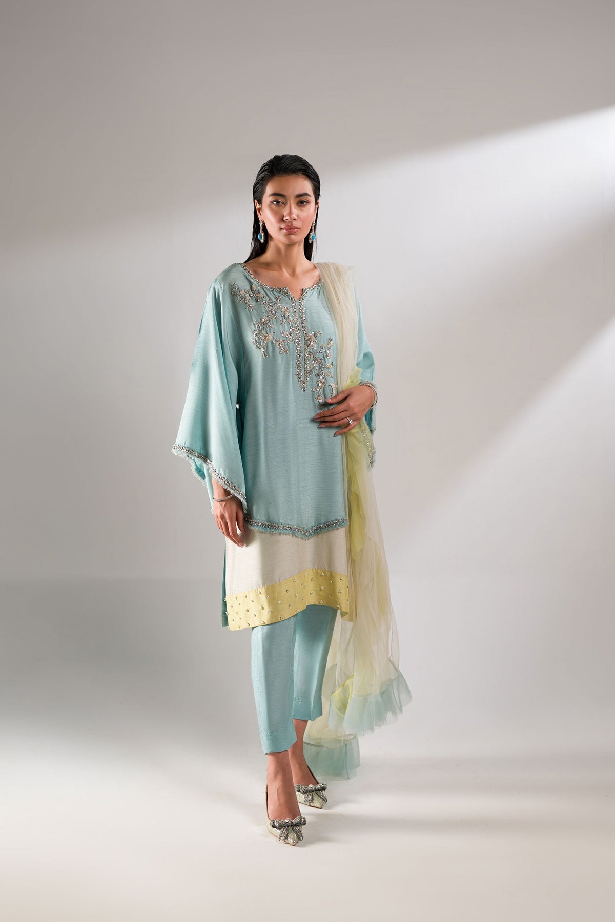 Ammara Khan | Lily Luxury Formals 24 | PASTEL COLOR BLOCK (D-02) by Ammara Khan - Designer Dress - Type: Ladies Clothes - Available at Libayah - 100% Original