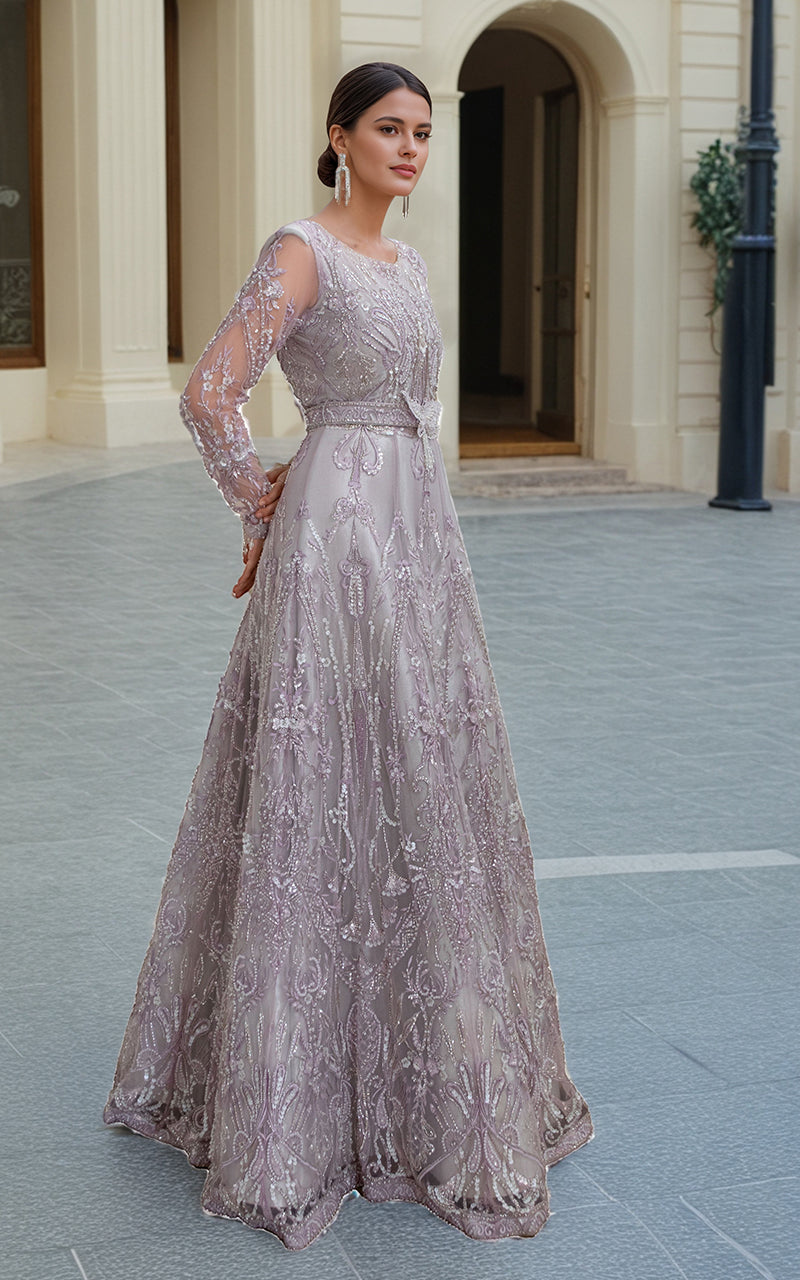 Threads and Motifs | Formal Dresses 25 | Net Embroidered Maxi by Threads and Motifs - Designer Dress  - Type : Ladies Clothes - Available at Libayah - 100% Original 