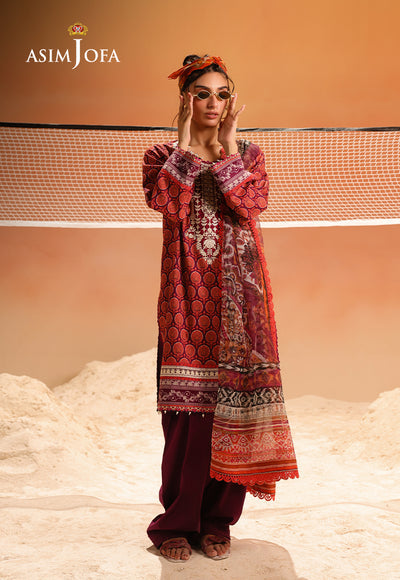 Asim Jofa | Summer Rhapsody | AJUBU-26 Printed Embroidered Lawn by Asim Jofa - Designer Dress  - Type : Ladies Clothes - Available at Libayah - 100% Original 