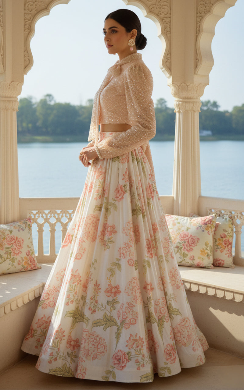 Threads and Motifs | Formal Outfits | Blouse With Printed Lehenga by Threads and Motifs - Designer Dress  - Type : Ladies Clothes - Available at Libayah - 100% Original 
