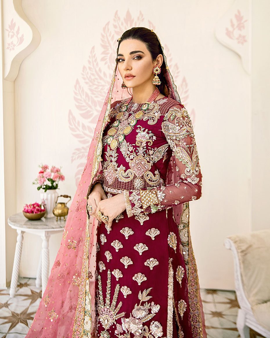 Gulaal | Wedding Formals | Pois Embroidered Net 3-Piece Suit WS-08 by Gulaal - Designer Dress - Type: Ladies Clothes - Available at Libayah - 100% Original