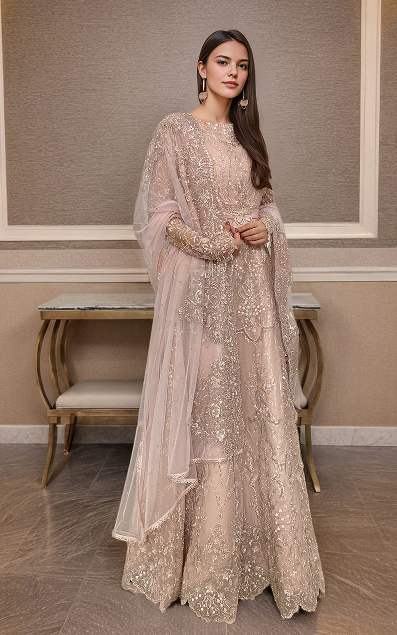 Threads and Motifs | Formal Dresses 25 | Net Embroidered Maxi by Threads and Motifs - Designer Dress  - Type : Ladies Clothes - Available at Libayah - 100% Original 