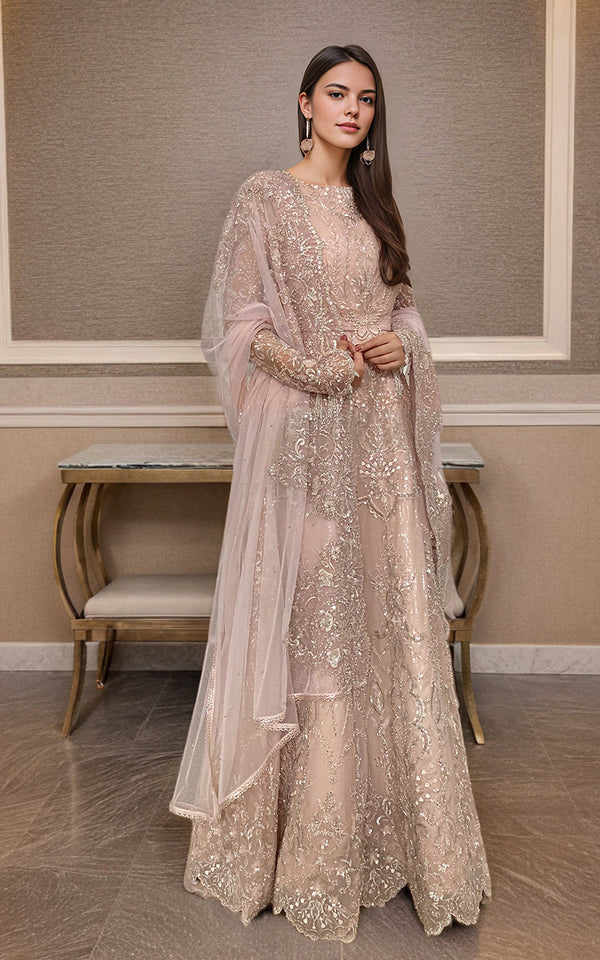 Threads and Motifs | Formal Dresses 25 | Net Embroidered Maxi by Threads and Motifs - Designer Dress  - Type : Ladies Clothes - Available at Libayah - 100% Original 
