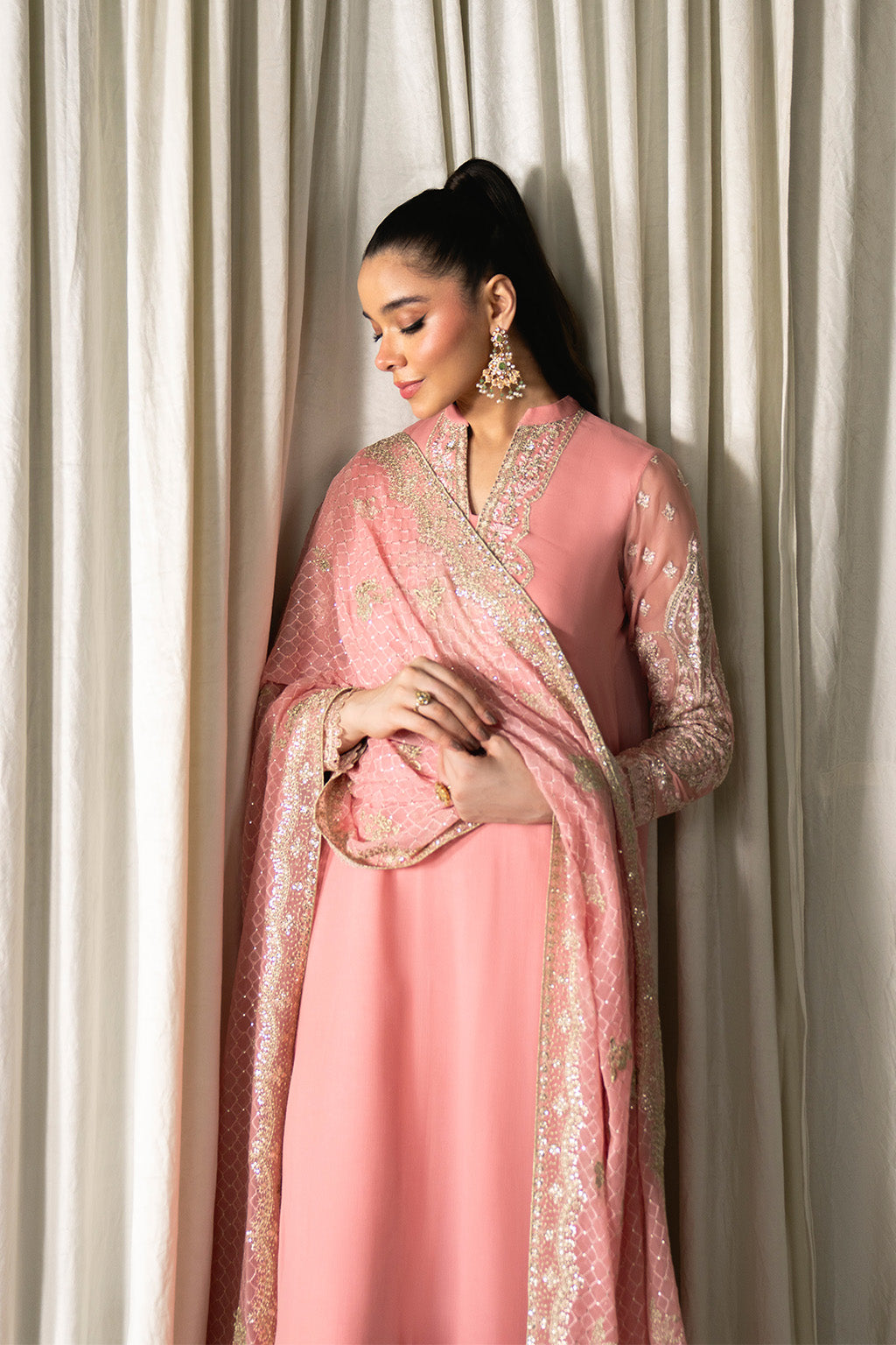 Neeshay | Ready to Wear Chiffon | RTW-CHFN-02 Pink by Neeshay - Designer Dress  - Type : Ladies Clothes - Available at Libayah - 100% Original 