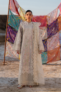 Emaan adeel | Sunlit Groove Luxury Lawn 26 | MEHVES by Emaan Adeel - Designer Dress  - Type : Ladies Clothes - Available at Libayah - 100% Original 