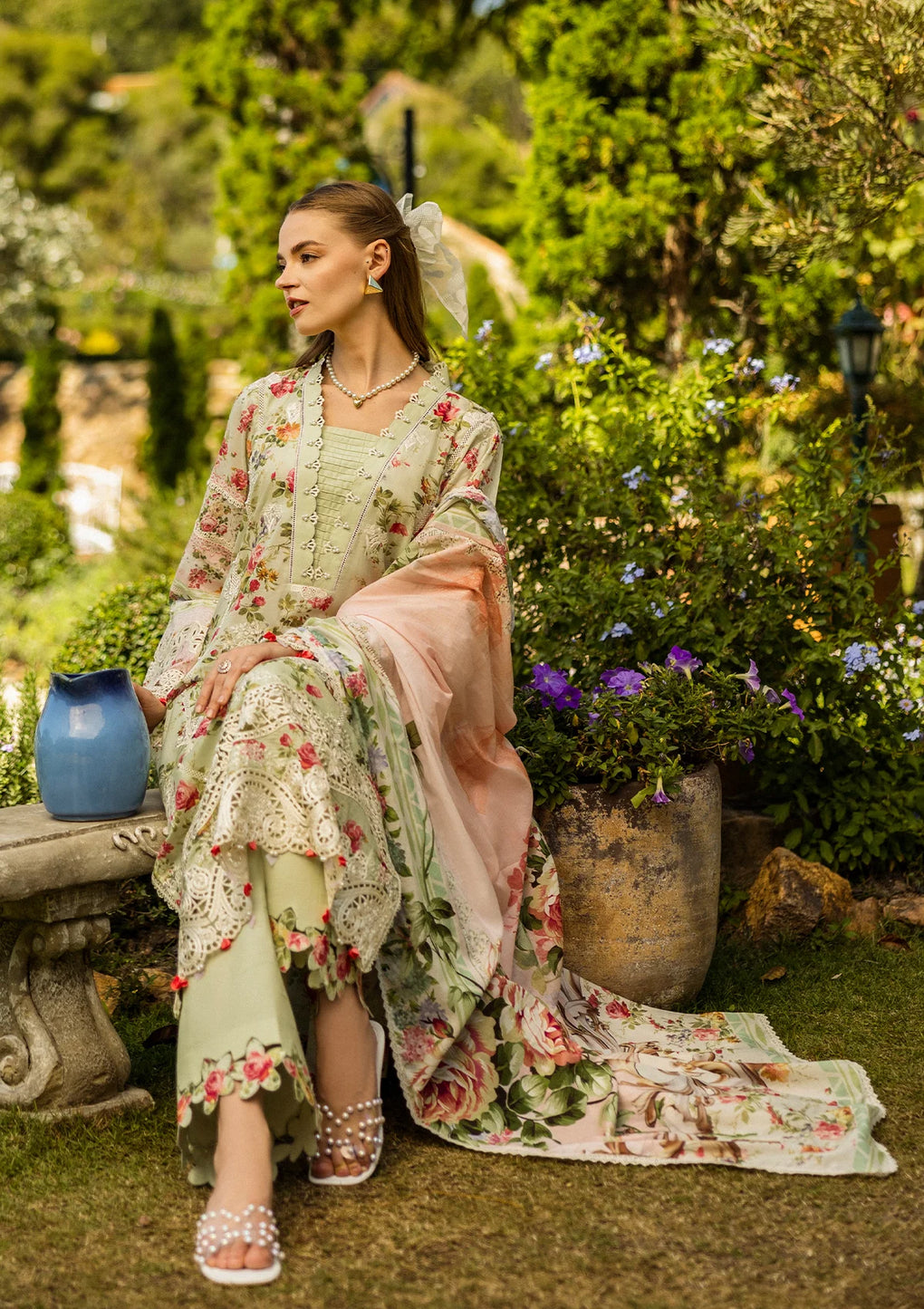 Elaf Premium | Print Chikankari 25 | ELK-04A DEAR PARADISE by Elaf Premium - Designer Dress - Type: Ladies Clothes - Available at Libayah - 100% Original