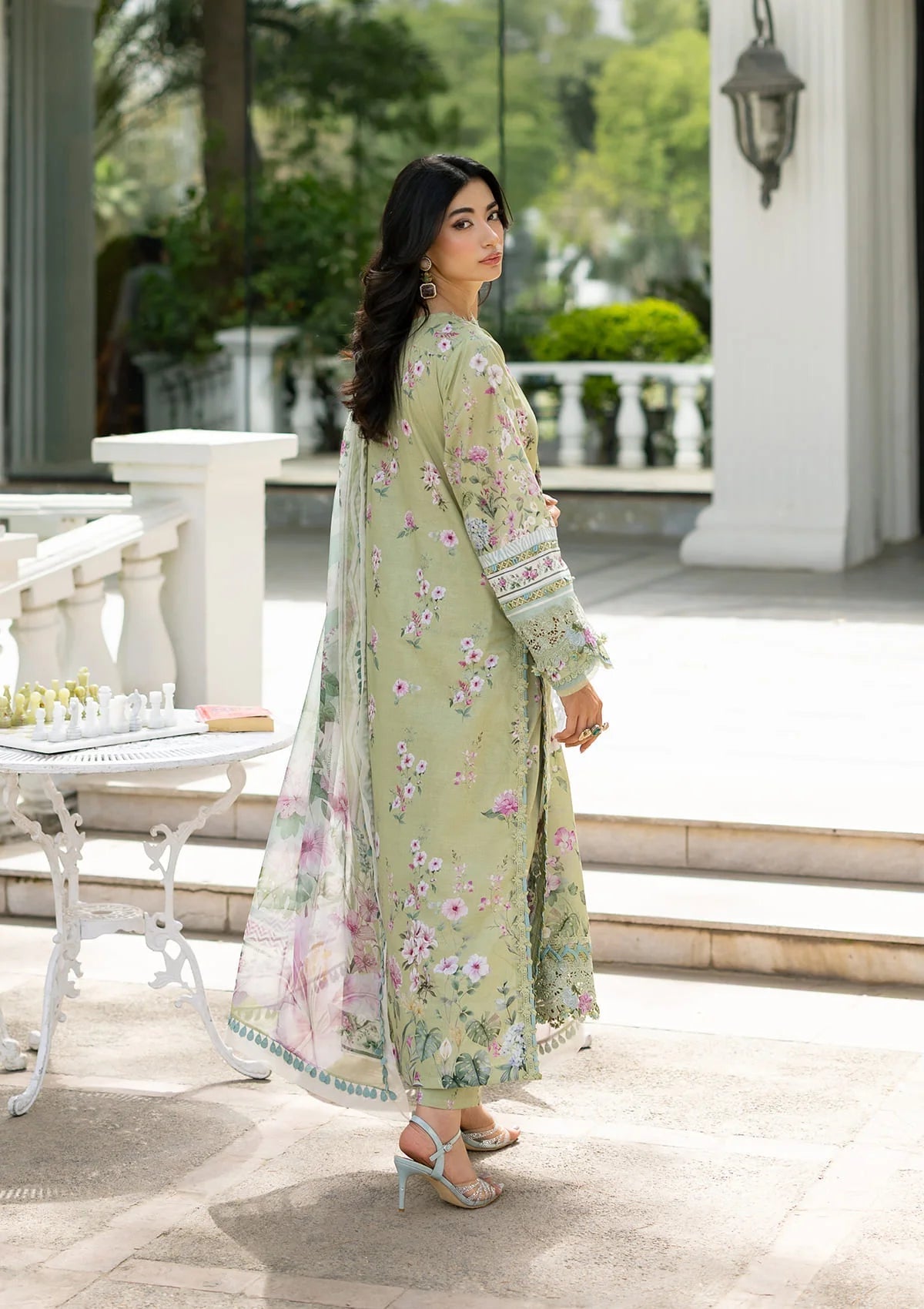 Elaf Premium | Signature Embroidered Lawn with Chiffon Collection 26 | ESG-6A JADE by Elaf Premium - Designer Dress  - Type : Ladies Clothes - Available at Libayah - 100% Original 
