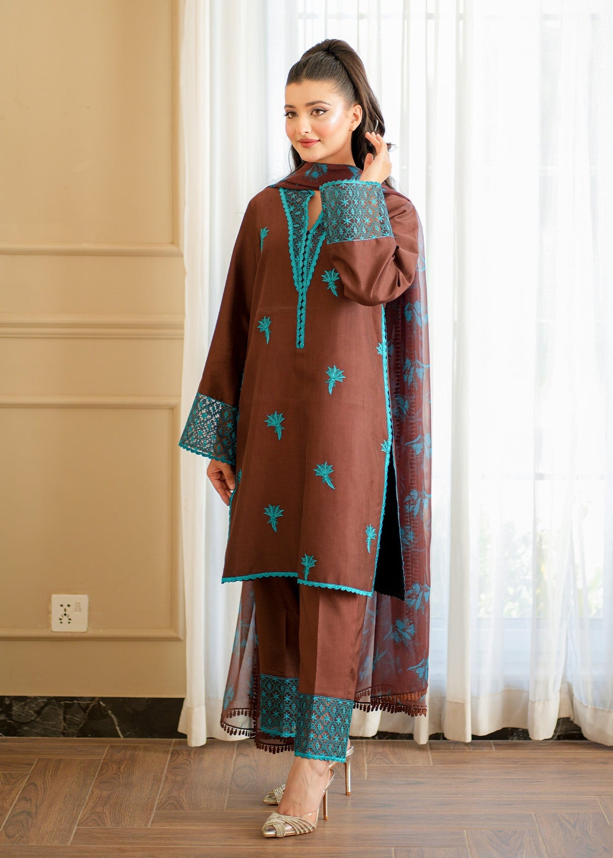 Fozia Khalid | Silk Spire | COCOA by Fozia Khalid - Designer Dress - Type: Ladies Clothes - Available at Libayah - 100% Original