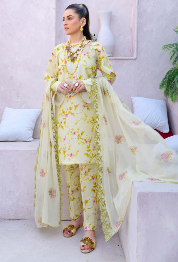 Humdum | Gardenia Lawn 24 | PLG 3 - D07 by HumDum - Designer Dress - Type: Ladies Clothes - Available at Libayah - 100% Original