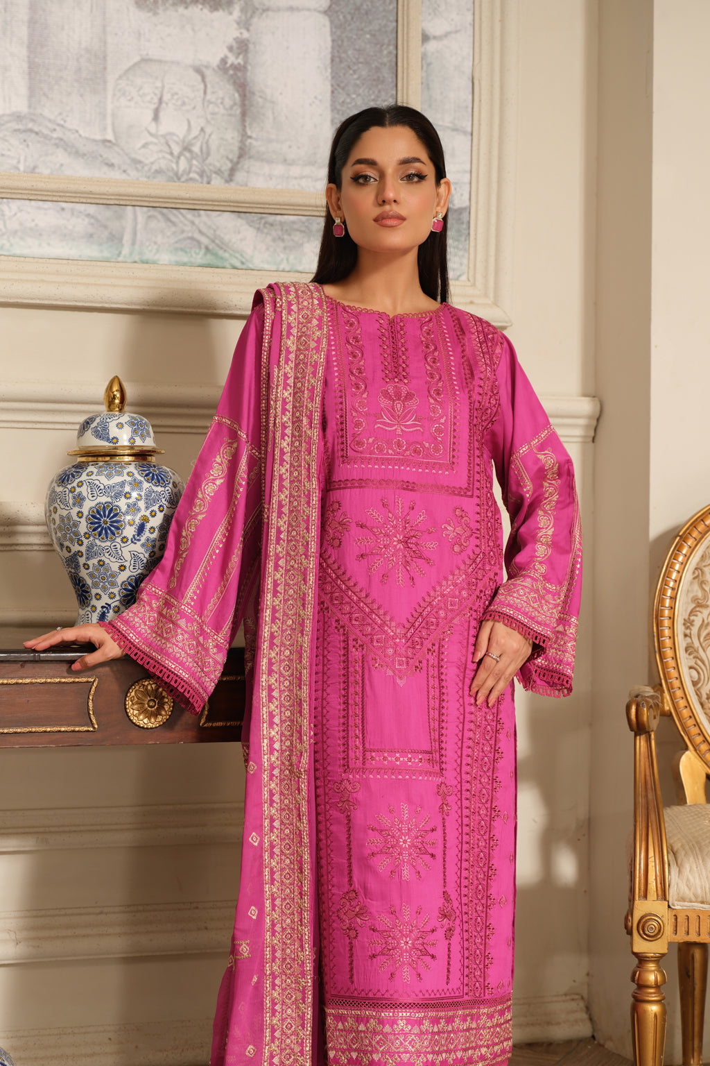 Johra | Silsila Embroidered Viscose | JH-255-SIL by Johra - Designer Dress - Type: Luxury - Available at Libayah - 100% Original