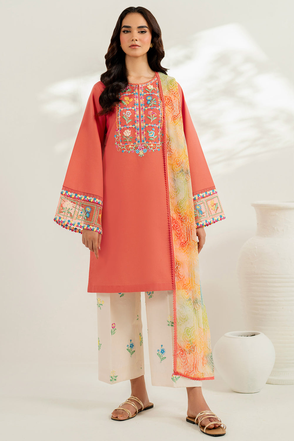 Farasha | Thread Lines Embroidered | Suncharm Glow by Farasha - Designer Dress  - Type : Ladies Clothes - Available at Libayah - 100% Original 
