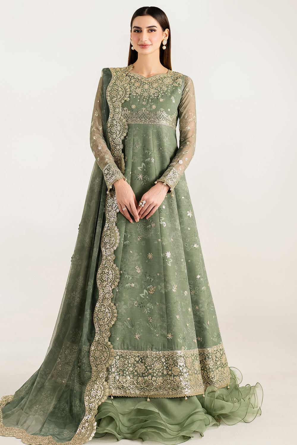 Farasha | Fiorella Formals | Olive Aura by Farasha - Designer Dress  - Type : Ladies Clothes - Available at Libayah - 100% Original 
