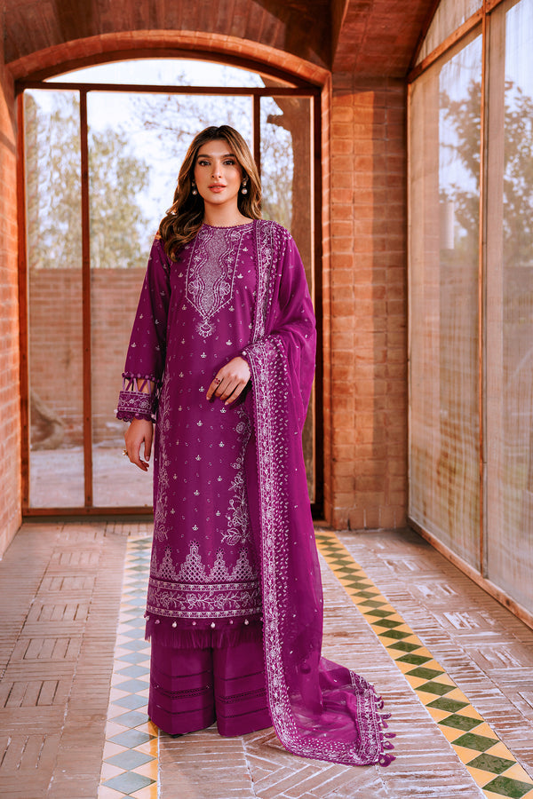 Farasha | Dastoor Embroidered Lawn SS24 | TEMPTING BERY by Farasha - Designer Dress - Type: Ladies Clothes - Available at Libayah - 100% Original