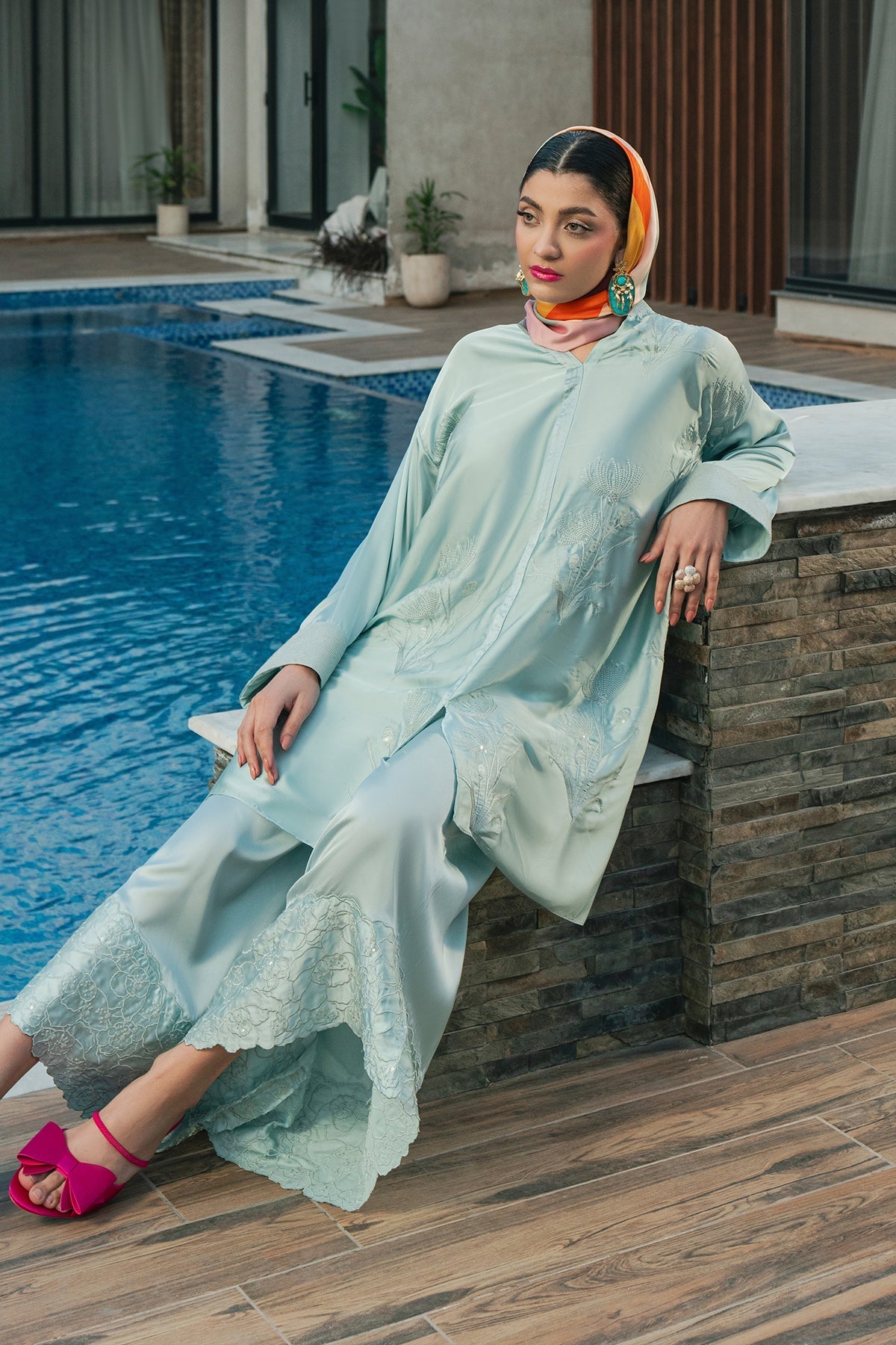 Fahad Hussayn | Lawn Banger | Aqua Babe by Erum Khan - Designer Dress - Type: Ladies Clothes - Available at Libayah - 100% Original