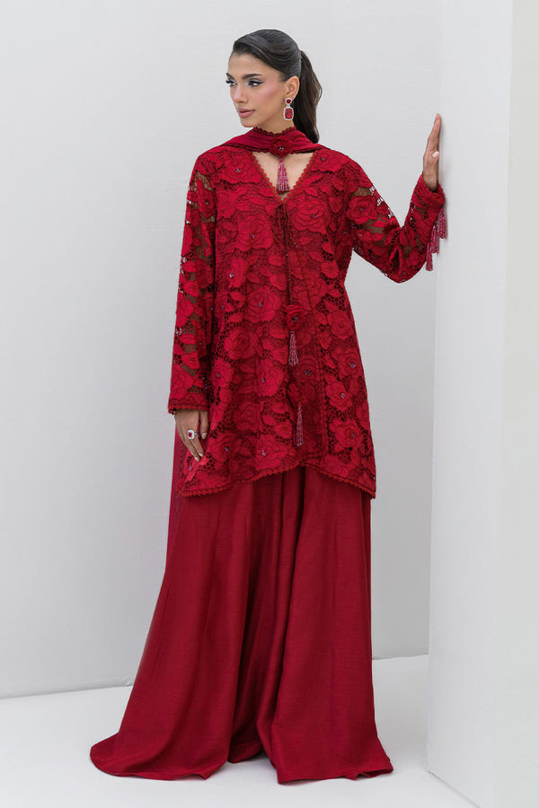 Chic Ophicial | Aarzu Luxe Pret | Red Radiance by Chic Ophicial - Designer Dress  - Type : Ladies Clothes - Available at Libayah - 100% Original 