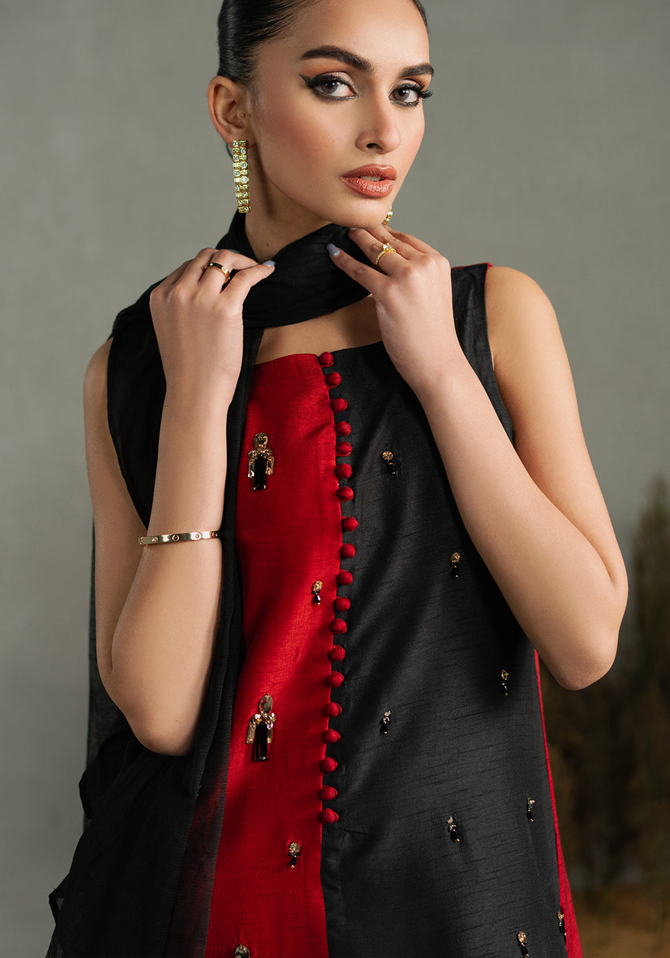 Zarqash | Silk Edit | ZQS 023 CRIMSYN by Zarqash - Designer Dress - Type: Ladies Clothes - Available at Libayah - 100% Original