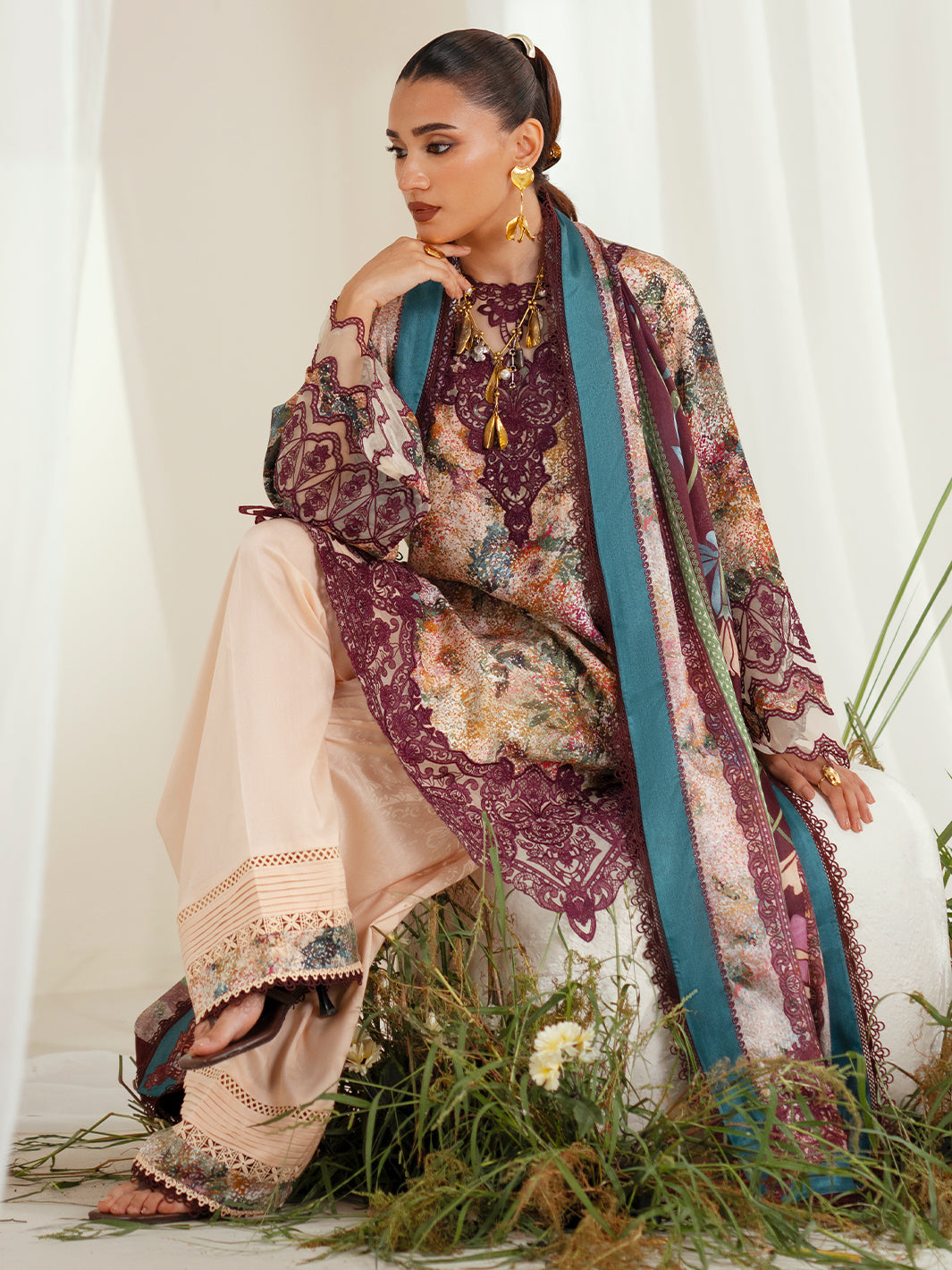 Bin Ilyas | Eres Bonita Viscose 25 | 1104-B by Bin Ilyas - Designer Dress  - Type : Ladies Clothes - Available at Libayah - 100% Original 