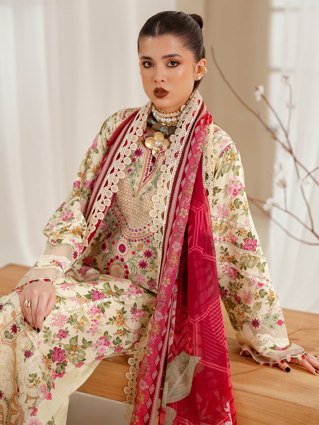 Bin Ilyas | Eres Bonita Viscose 25 | 1107-A by Bin Ilyas - Designer Dress  - Type : Ladies Clothes - Available at Libayah - 100% Original 