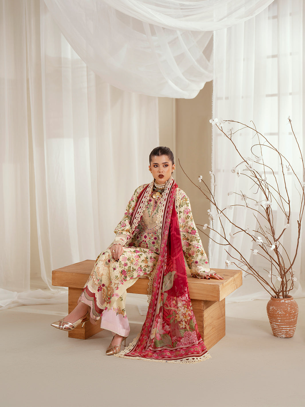Bin Ilyas | Eres Bonita Viscose 25 | 1107-A by Bin Ilyas - Designer Dress  - Type : Ladies Clothes - Available at Libayah - 100% Original 