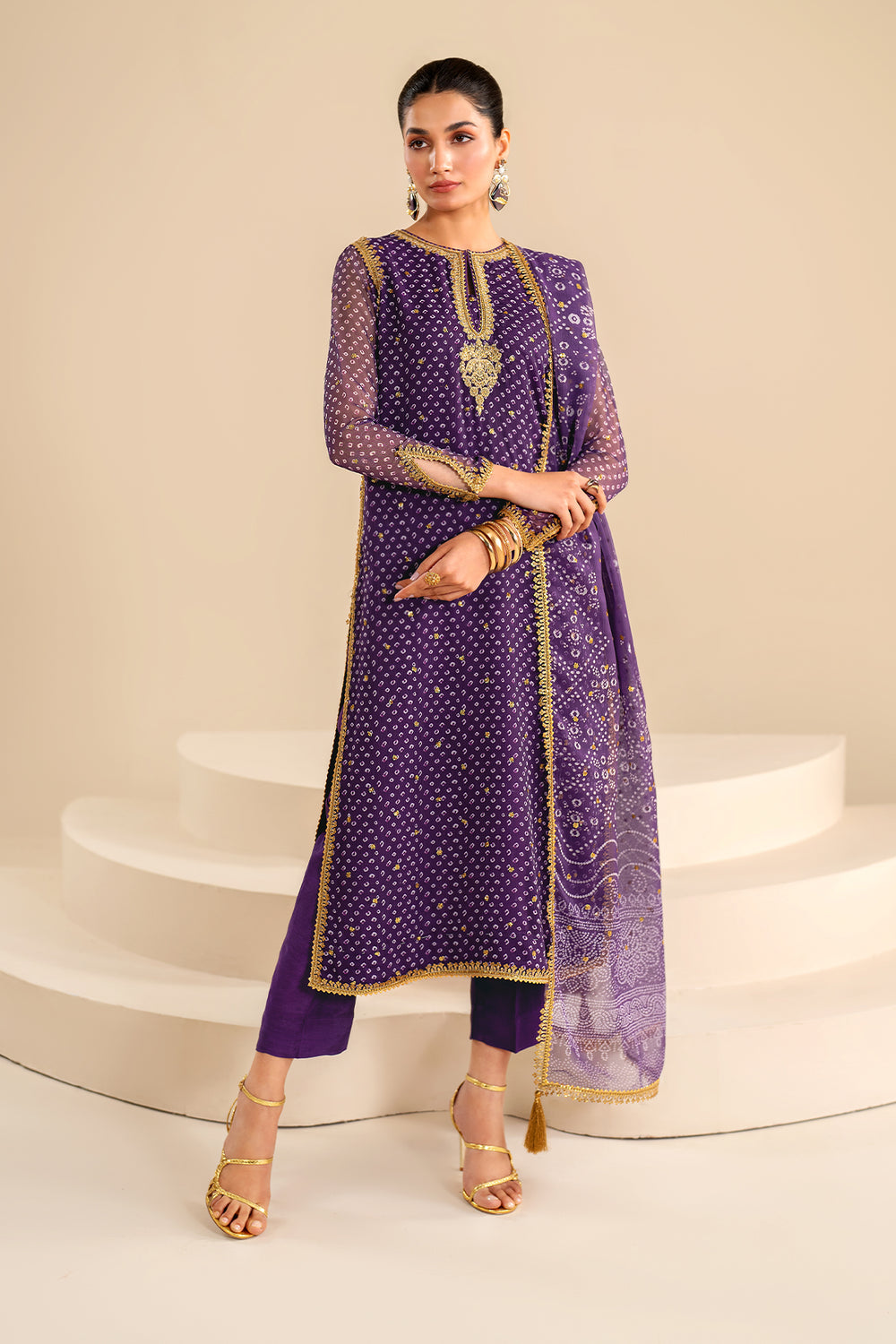 Baroque | Formals Collection | EMBROIDERED CHIFFON UF-625 by Baroque - Designer Dress  - Type : Ladies Clothes - Available at Libayah - 100% Original 