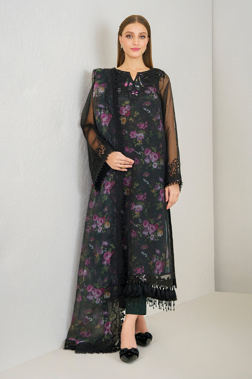 Baroque | Formals Collection | EMBROIDERED ORGANZA UF-525 by Baroque - Designer Dress  - Type : Ladies Clothes - Available at Libayah - 100% Original 
