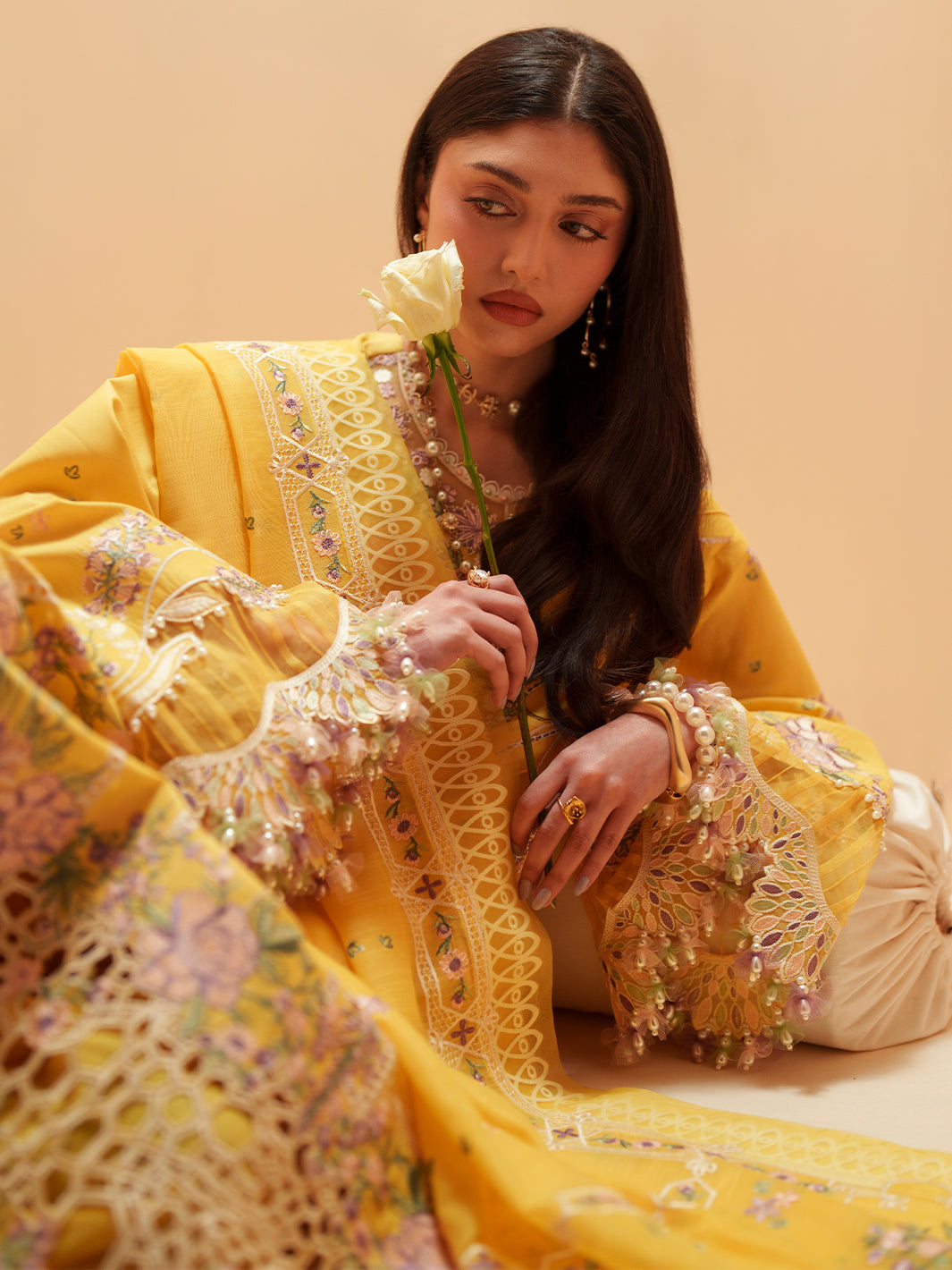 Bin Ilyas | Mashriq Luxury Lawn 26 | D-111-A by Bin Ilyas - Designer Dress  - Type : Ladies Clothes - Available at Libayah - 100% Original 