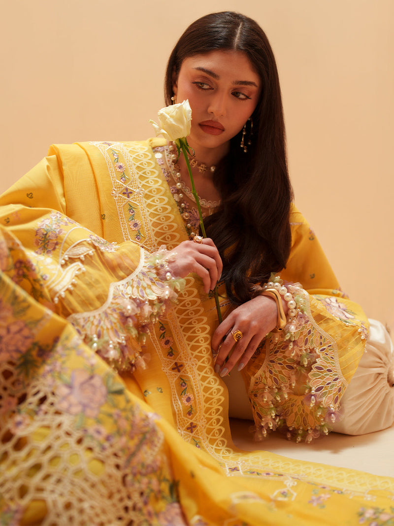 Bin Ilyas | Mashriq Luxury Lawn 26 | D-111-A by Bin Ilyas - Designer Dress  - Type : Ladies Clothes - Available at Libayah - 100% Original 