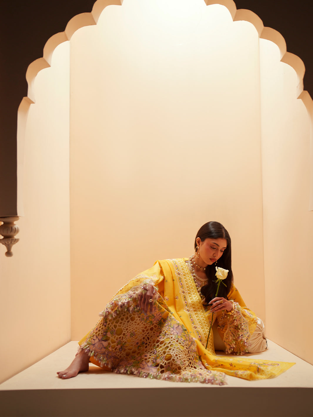 Bin Ilyas | Mashriq Luxury Lawn 26 | D-111-A by Bin Ilyas - Designer Dress  - Type : Ladies Clothes - Available at Libayah - 100% Original 