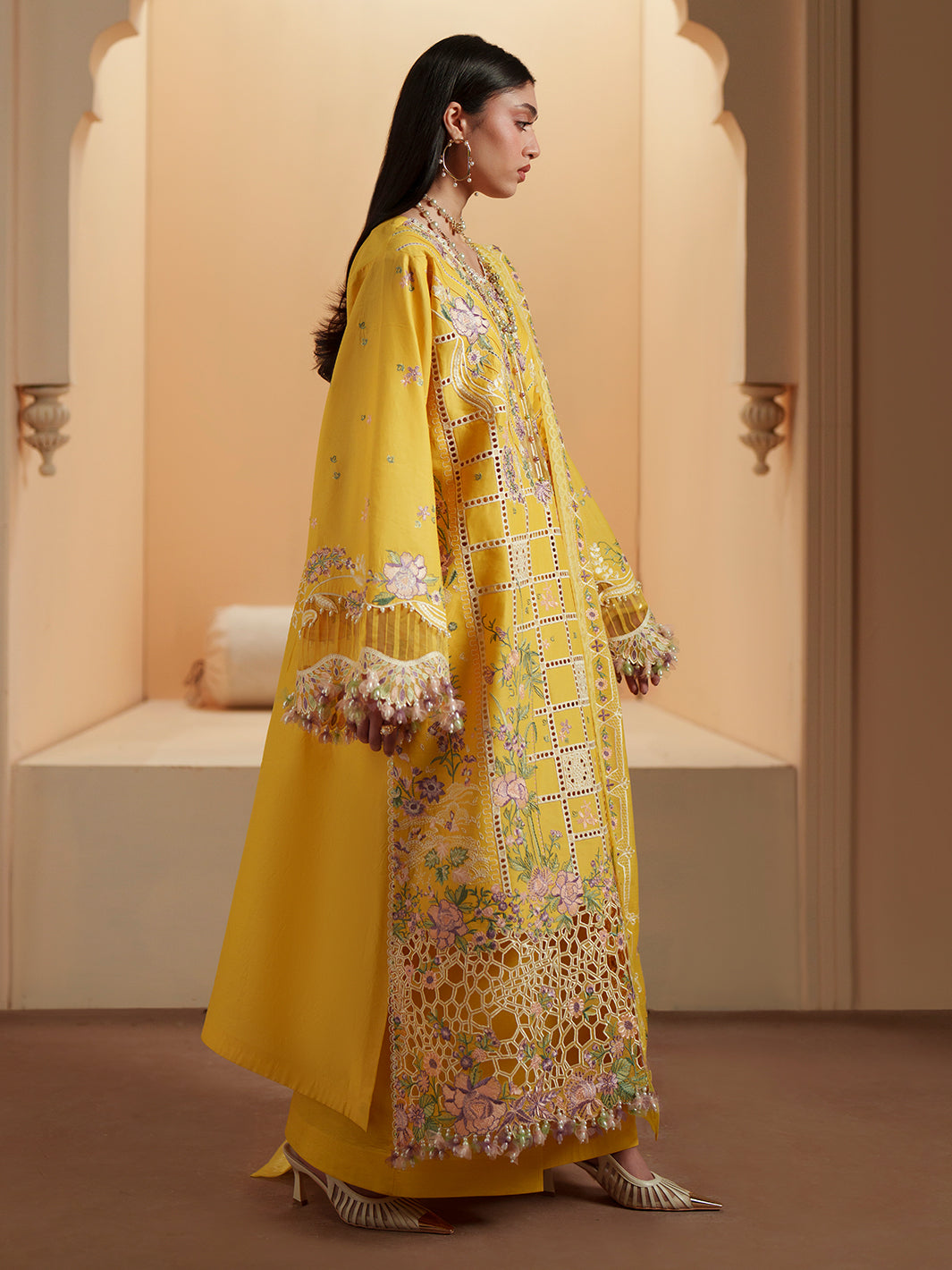 Bin Ilyas | Mashriq Luxury Lawn 26 | D-111-A by Bin Ilyas - Designer Dress  - Type : Ladies Clothes - Available at Libayah - 100% Original 