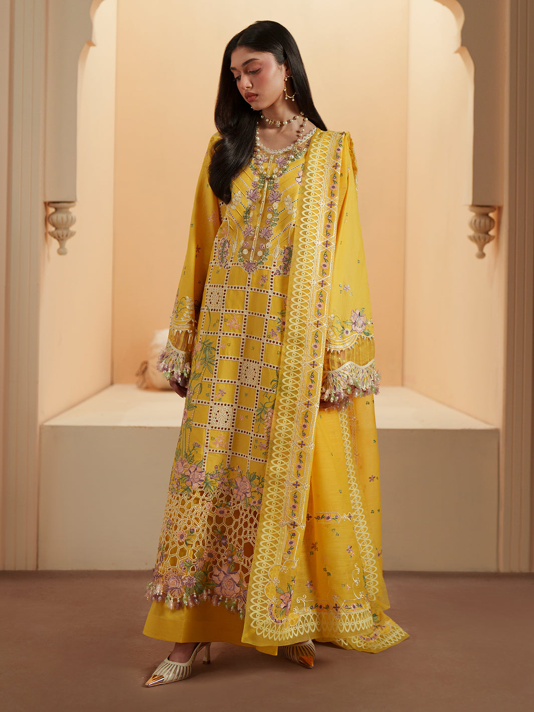 Bin Ilyas | Mashriq Luxury Lawn 26 | D-111-A by Bin Ilyas - Designer Dress  - Type : Ladies Clothes - Available at Libayah - 100% Original 