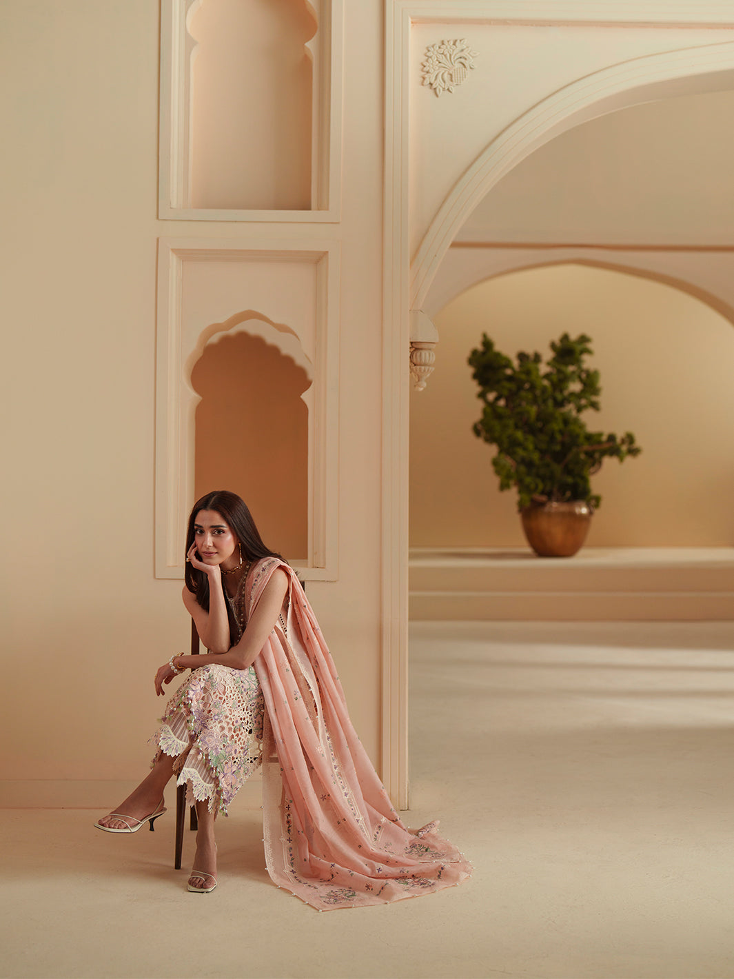 Bin Ilyas | Mashriq Luxury Lawn 26 | D-111-B by Bin Ilyas - Designer Dress  - Type : Ladies Clothes - Available at Libayah - 100% Original 