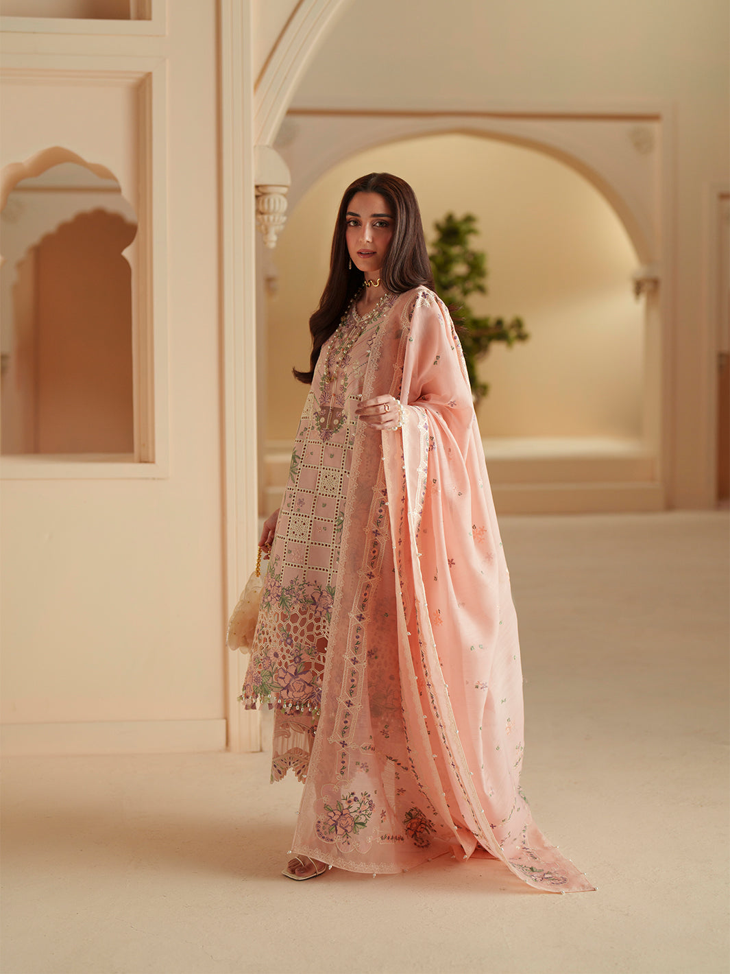 Bin Ilyas | Mashriq Luxury Lawn 26 | D-111-B by Bin Ilyas - Designer Dress  - Type : Ladies Clothes - Available at Libayah - 100% Original 