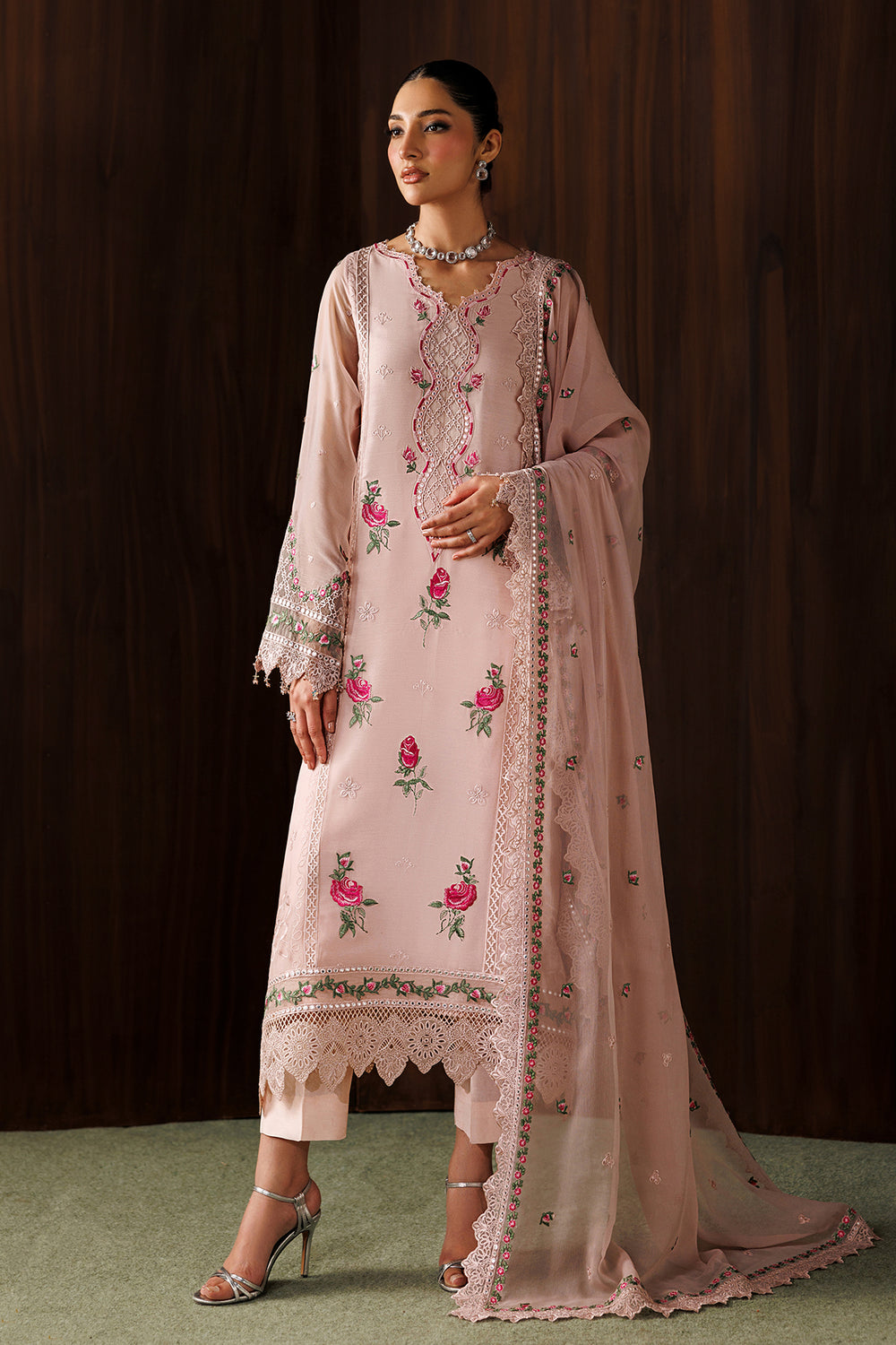 Baroque | Formals Collection | EMBROIDERED CHIFFON UF-4439 by Baroque - Designer Dress  - Type : Ladies Clothes - Available at Libayah - 100% Original 