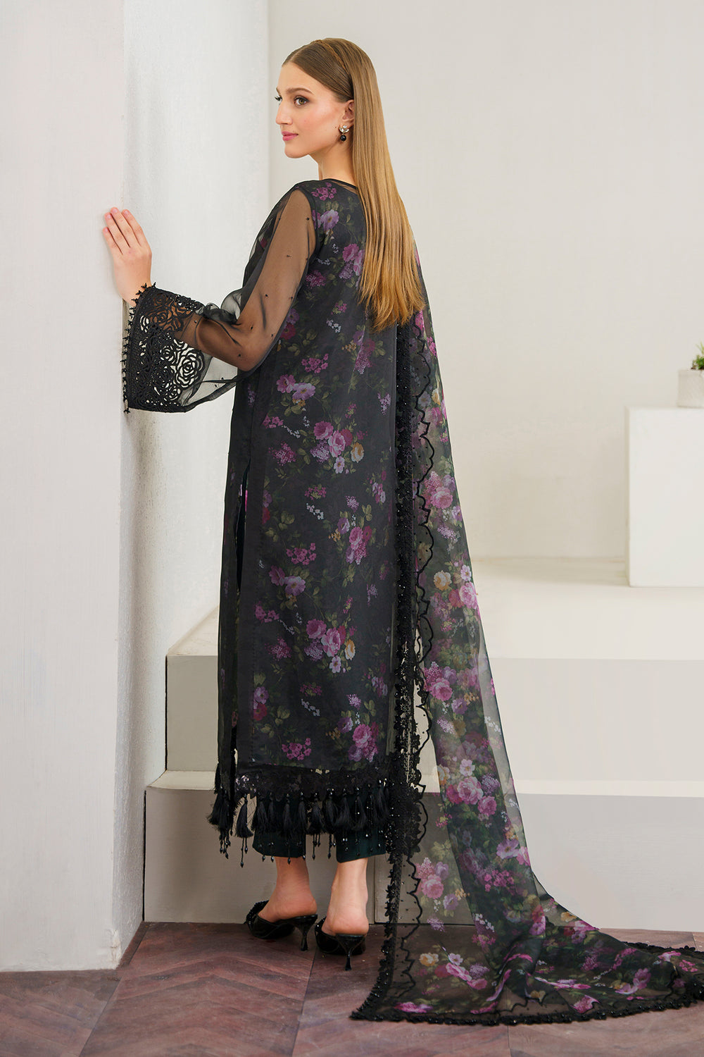 Baroque | Formals Collection | EMBROIDERED ORGANZA UF-525 by Baroque - Designer Dress  - Type : Ladies Clothes - Available at Libayah - 100% Original 