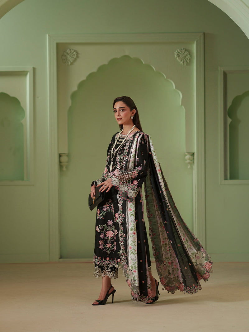 Bin Ilyas | Mashriq Luxury Lawn 26 | D-112-B by Bin Ilyas - Designer Dress  - Type : Ladies Clothes - Available at Libayah - 100% Original 