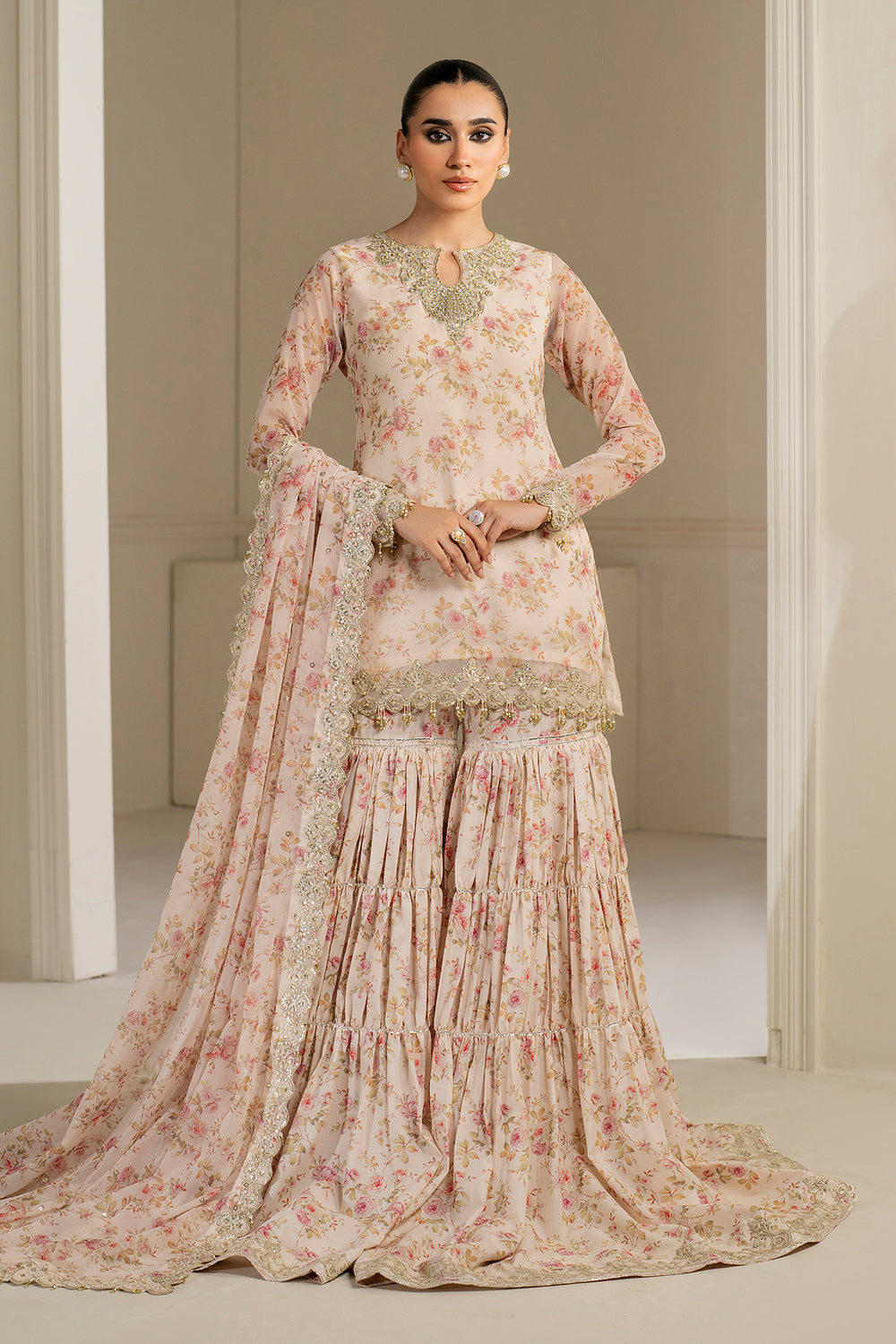 Baroque | Formals Collection | EMBROIDERED CHIFFON UF-4164 by Baroque - Designer Dress  - Type : Ladies Clothes - Available at Libayah - 100% Original 