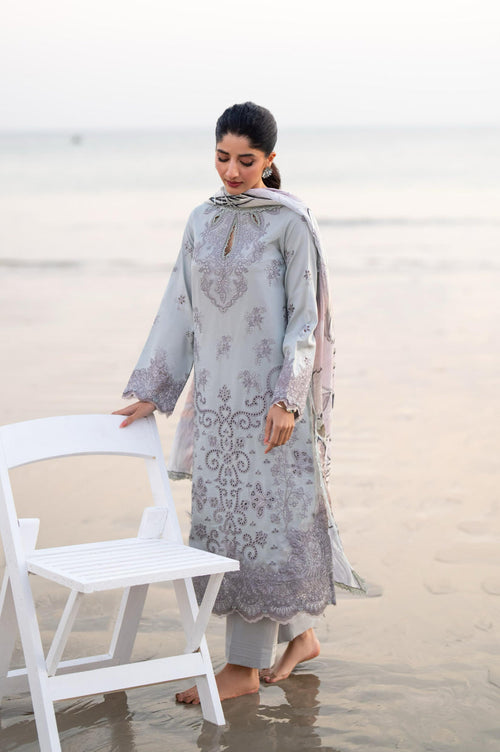 Aabyaan | Saagar Luxury Lawn 25 | ZUMAR (AS-10) by Aabyaan - Designer Dress - Type: Ladies Clothes - Available at Libayah - 100% Original