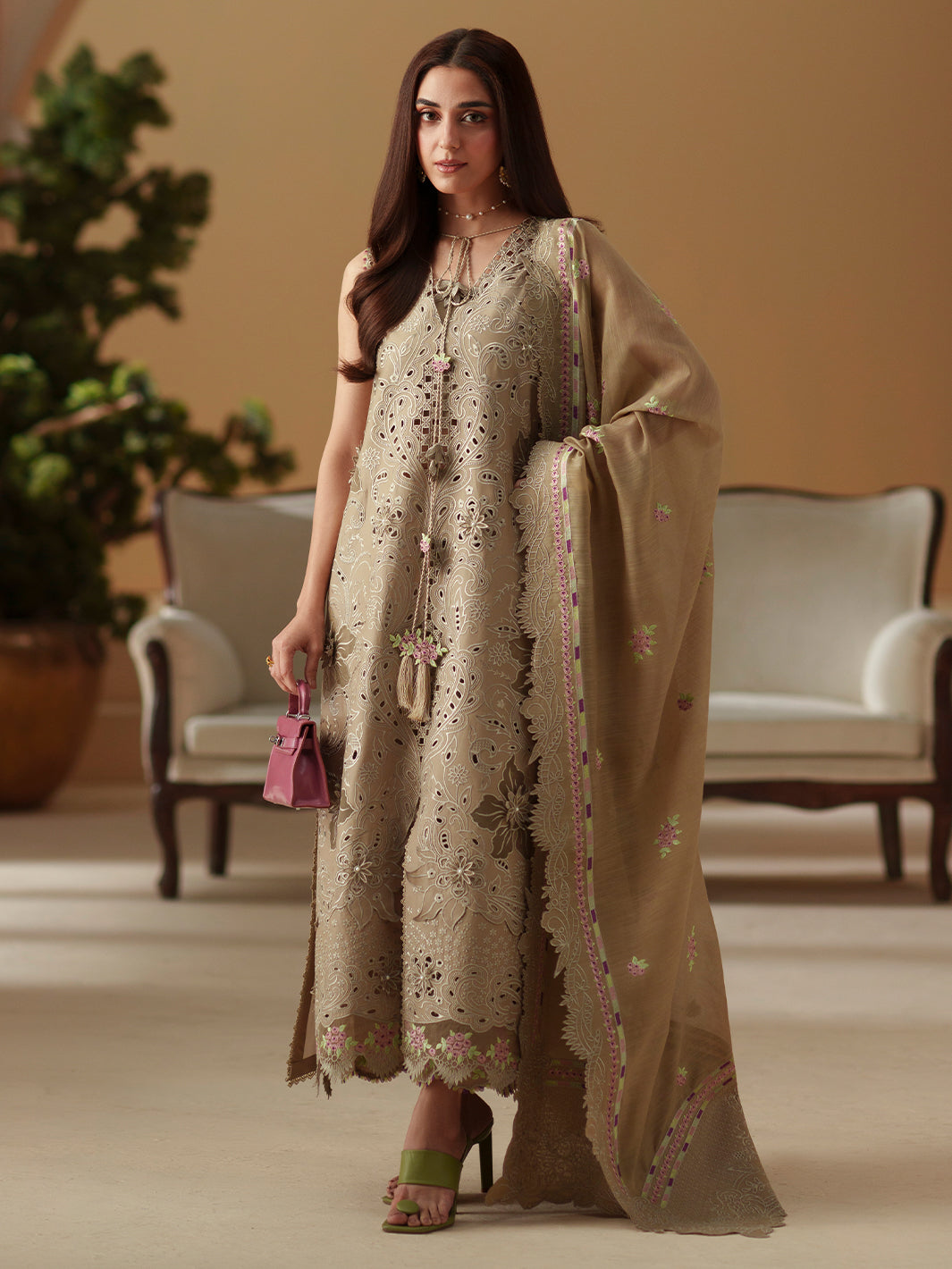 Bin Ilyas | Mashriq Luxury Lawn 26 | D-113-A by Bin Ilyas - Designer Dress  - Type : Ladies Clothes - Available at Libayah - 100% Original 