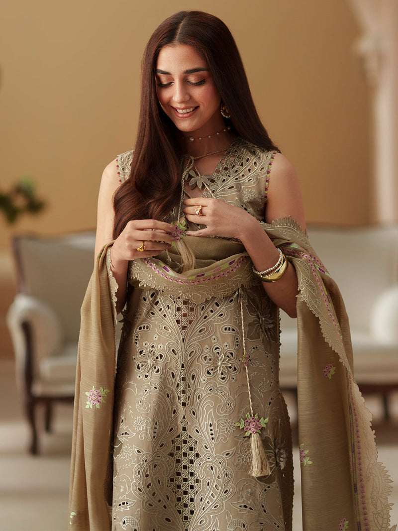 Bin Ilyas | Mashriq Luxury Lawn 26 | D-113-A by Bin Ilyas - Designer Dress  - Type : Ladies Clothes - Available at Libayah - 100% Original 