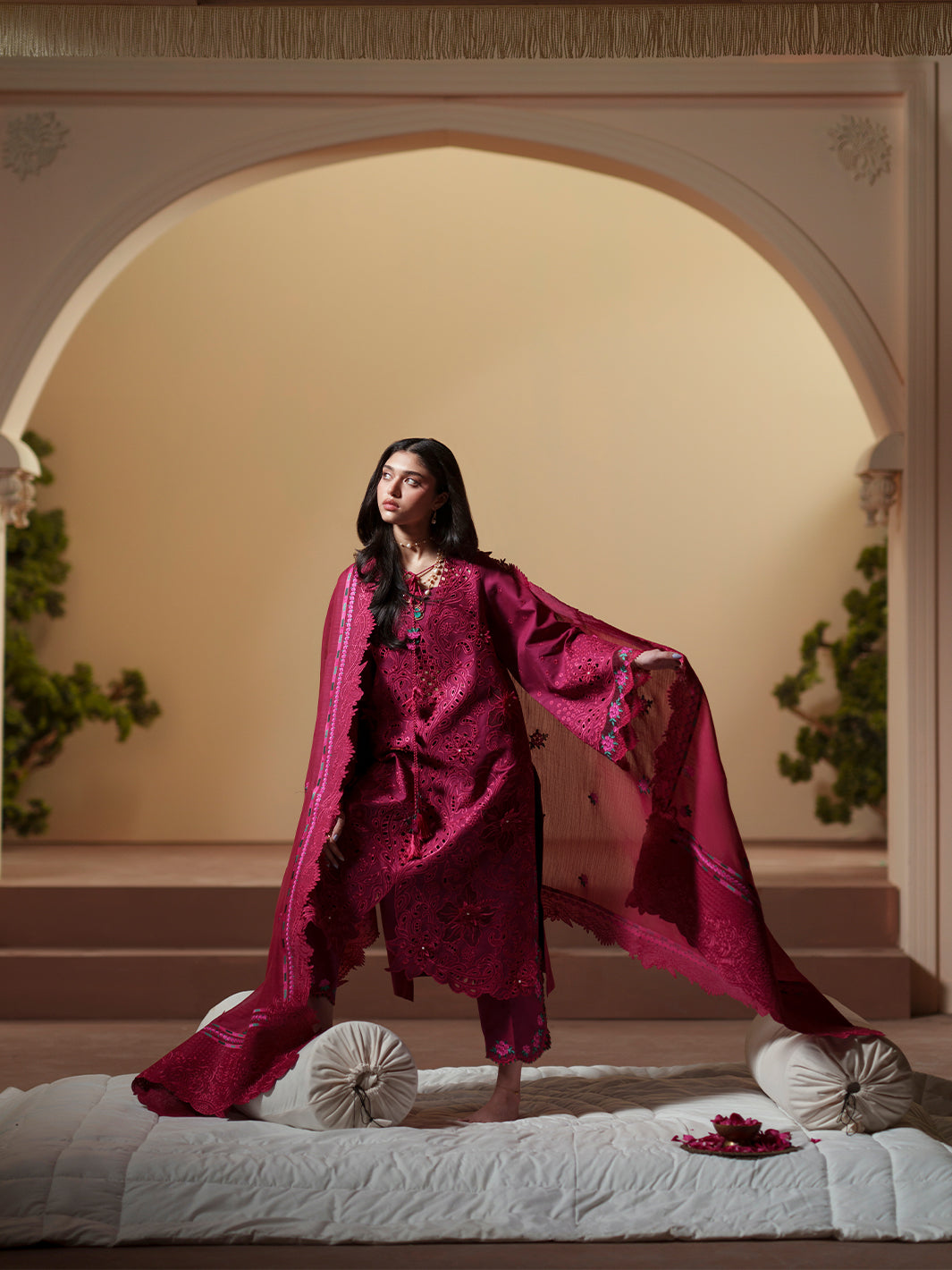 Bin Ilyas | Mashriq Luxury Lawn 26 | D-113-B by Bin Ilyas - Designer Dress  - Type : Ladies Clothes - Available at Libayah - 100% Original 