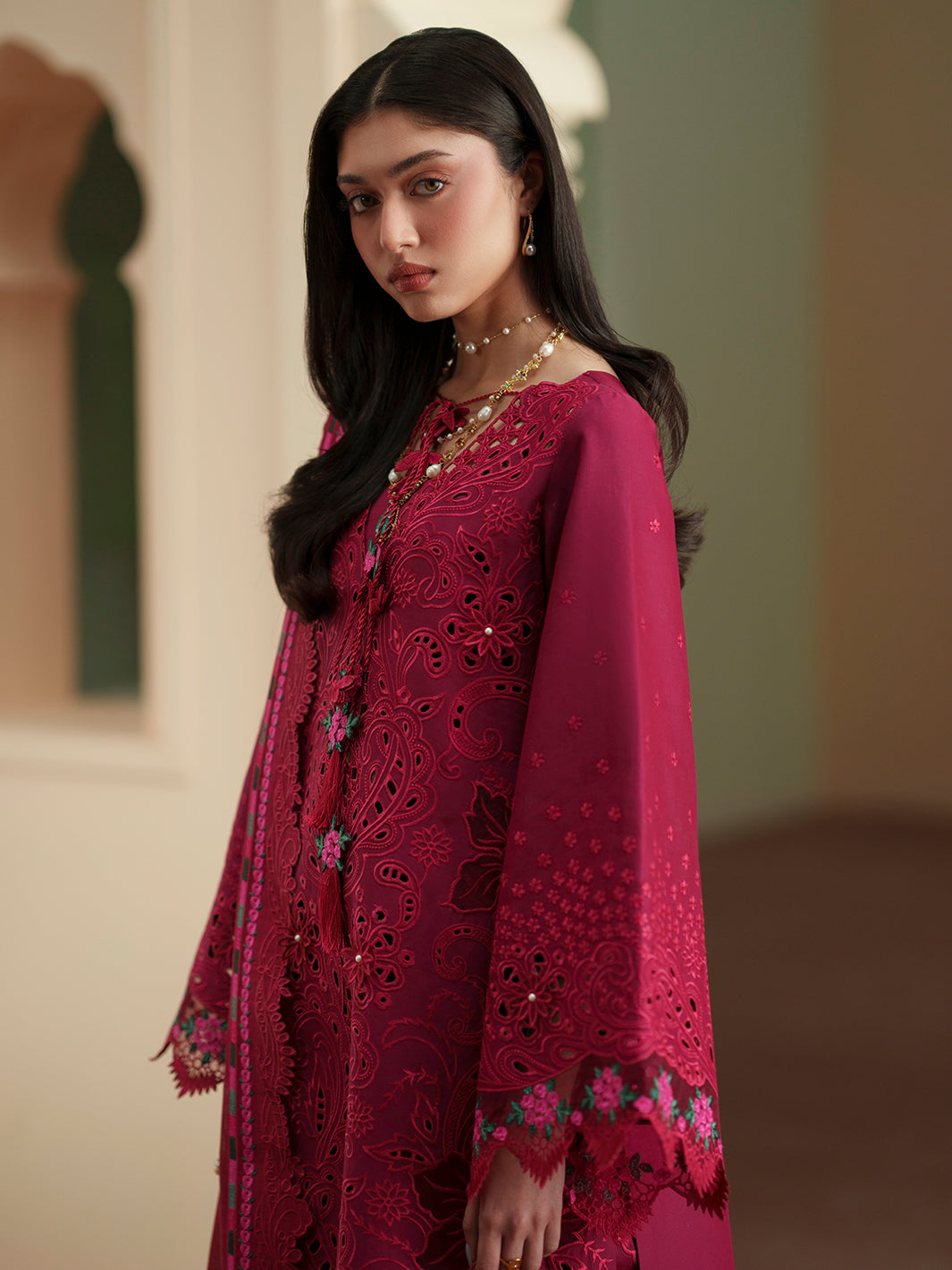 Bin Ilyas | Mashriq Luxury Lawn 26 | D-113-B by Bin Ilyas - Designer Dress  - Type : Ladies Clothes - Available at Libayah - 100% Original 