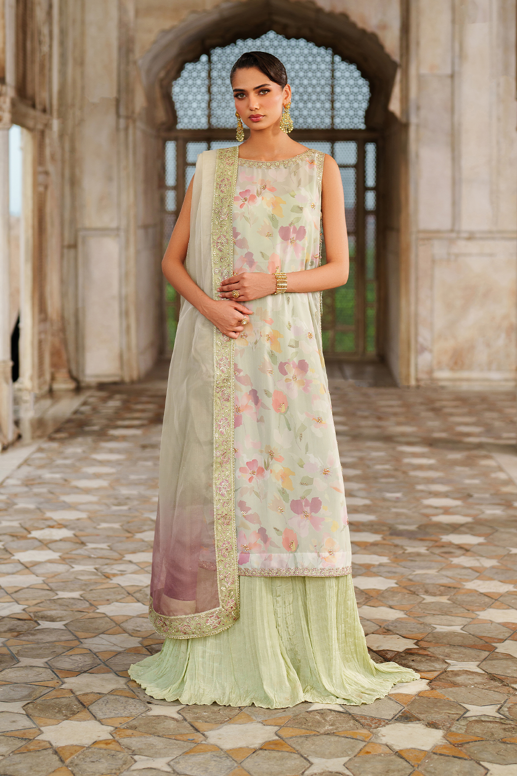 Iznik | Festive Formal | UE-549 Printed Chiffon by Iznik - Designer Dress  - Type : Ladies Clothes - Available at Libayah - 100% Original 