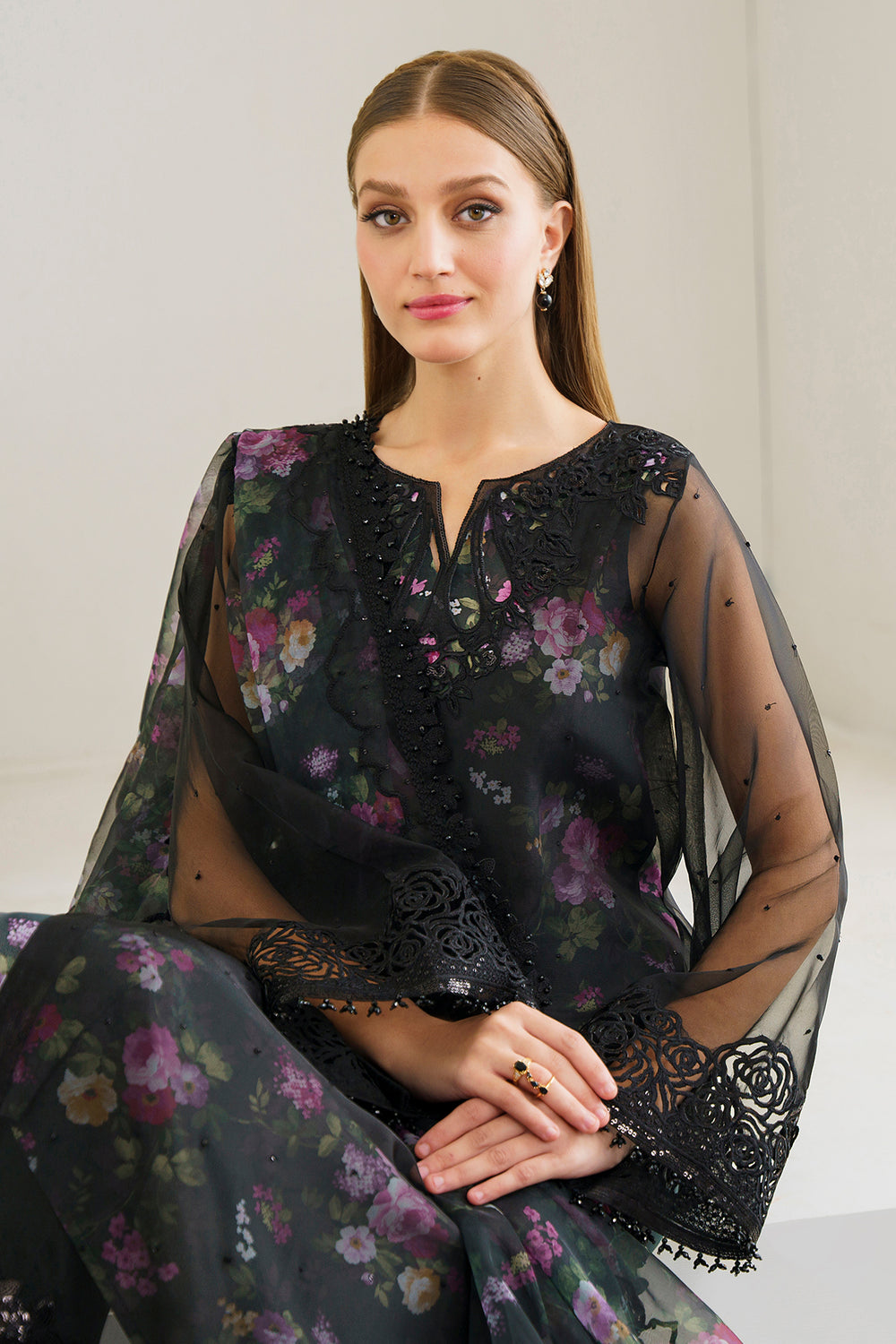 Baroque | Formals Collection | EMBROIDERED ORGANZA UF-525 by Baroque - Designer Dress  - Type : Ladies Clothes - Available at Libayah - 100% Original 