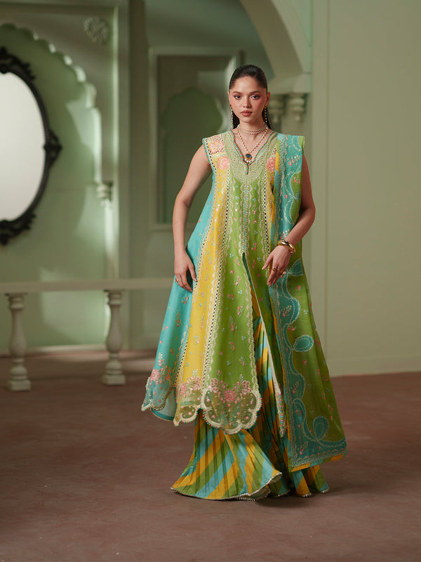 Bin Ilyas | Mashriq Luxury Lawn 26 | D-114-A by Bin Ilyas - Designer Dress  - Type : Ladies Clothes - Available at Libayah - 100% Original 