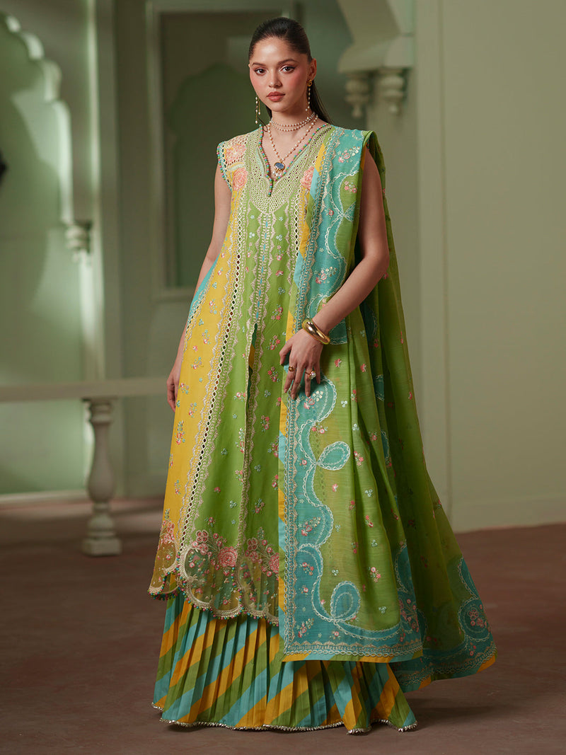 Bin Ilyas | Mashriq Luxury Lawn 26 | D-114-A by Bin Ilyas - Designer Dress  - Type : Ladies Clothes - Available at Libayah - 100% Original 