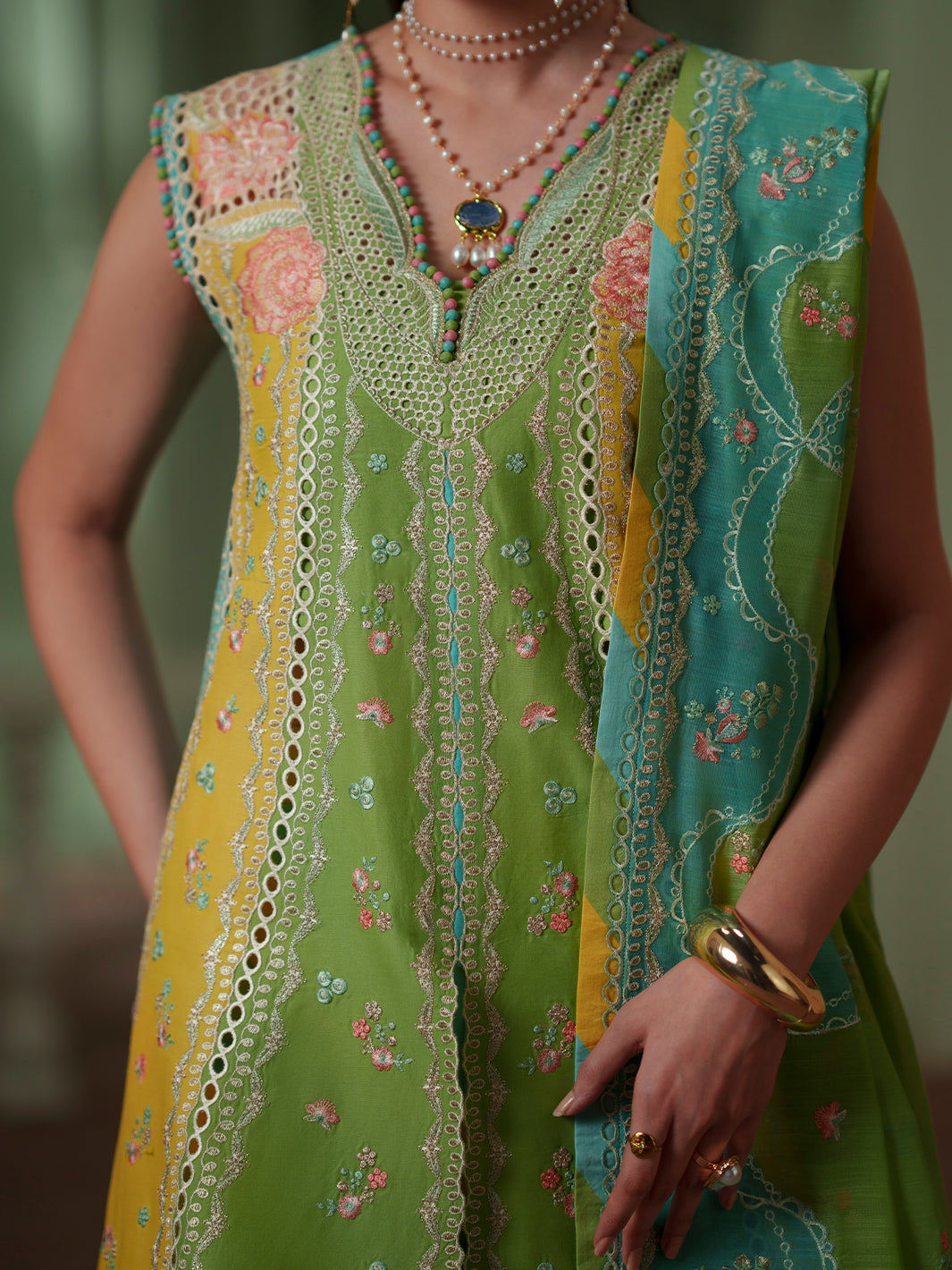 Bin Ilyas | Mashriq Luxury Lawn 26 | D-114-A by Bin Ilyas - Designer Dress  - Type : Ladies Clothes - Available at Libayah - 100% Original 