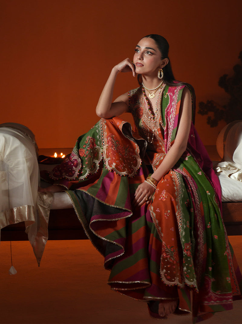Bin Ilyas | Mashriq Luxury Lawn 26 | D-114-B by Bin Ilyas - Designer Dress  - Type : Ladies Clothes - Available at Libayah - 100% Original 