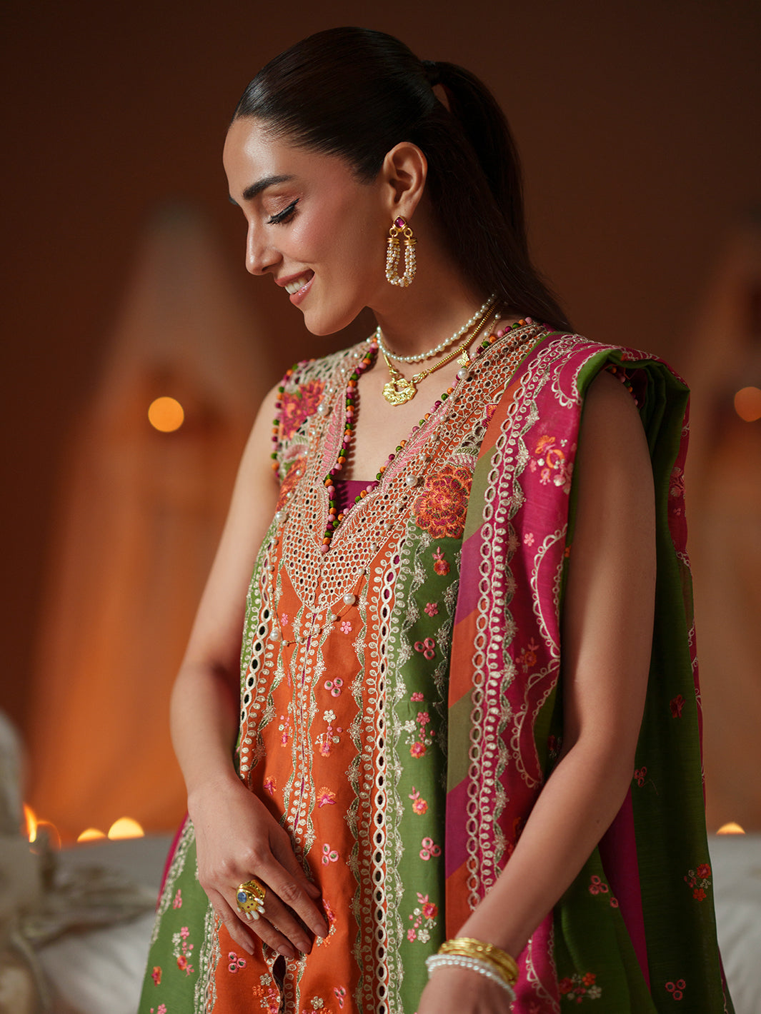 Bin Ilyas | Mashriq Luxury Lawn 26 | D-114-B by Bin Ilyas - Designer Dress  - Type : Ladies Clothes - Available at Libayah - 100% Original 