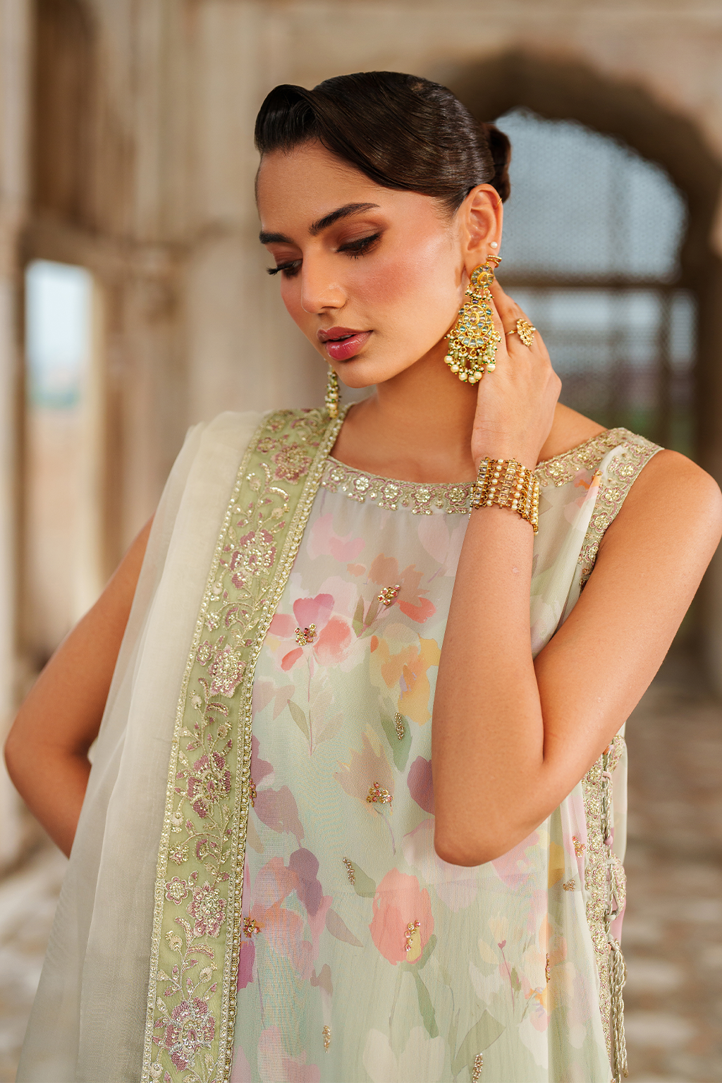 Iznik | Festive Formal | UE-549 Printed Chiffon by Iznik - Designer Dress  - Type : Ladies Clothes - Available at Libayah - 100% Original 
